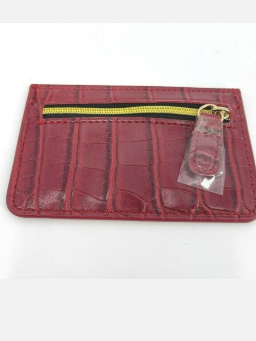 B-Low The Belt red vegan leather croc Slim credit card holder wallet NWT